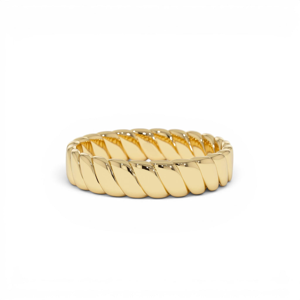 14K Gold Twisted Bold Band Ring by Orlina Fine