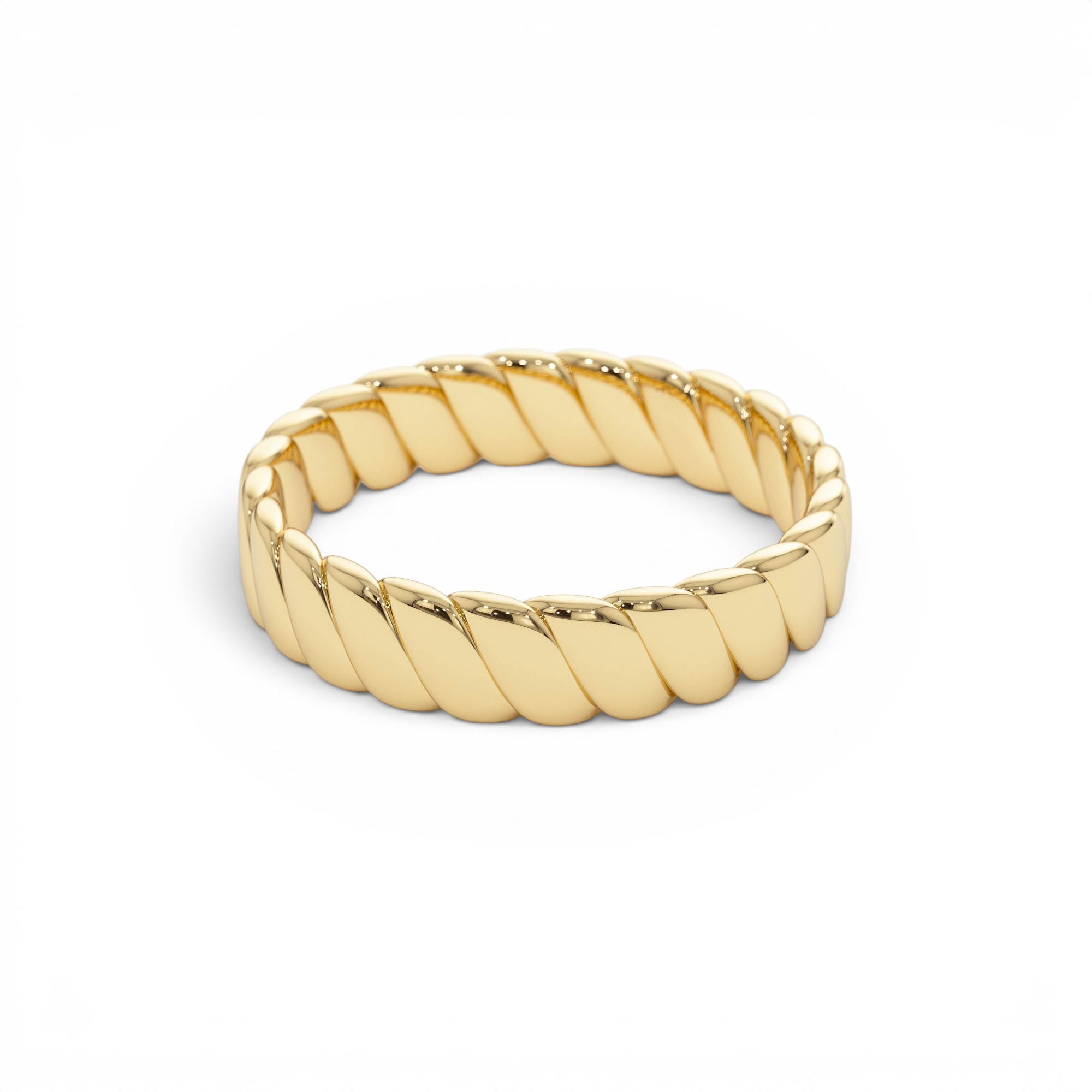 14K Gold Twisted Bold Band Ring - view 4