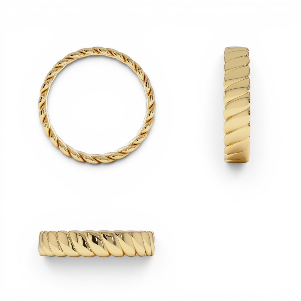 14K Gold Twisted Bold Band Ring - view 5