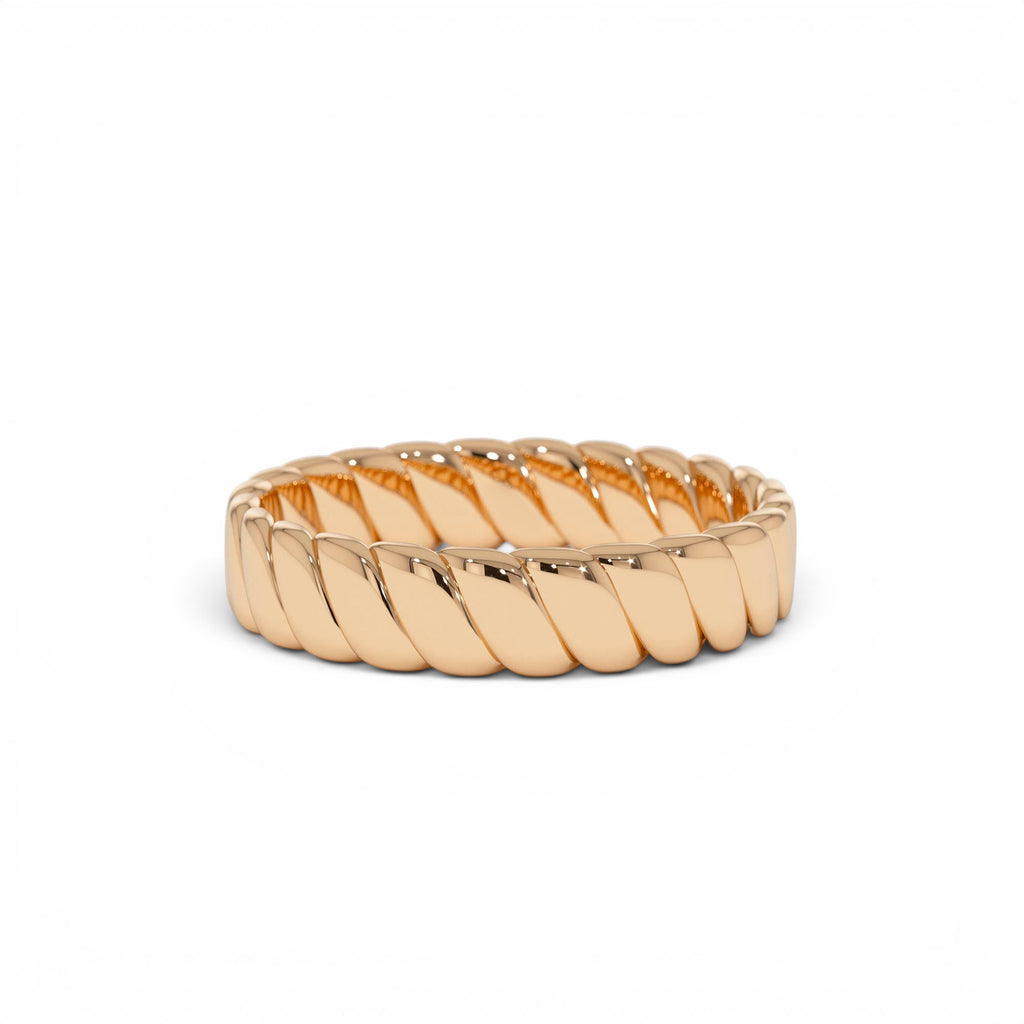 14K Gold Twisted Bold Band Ring - view 2
