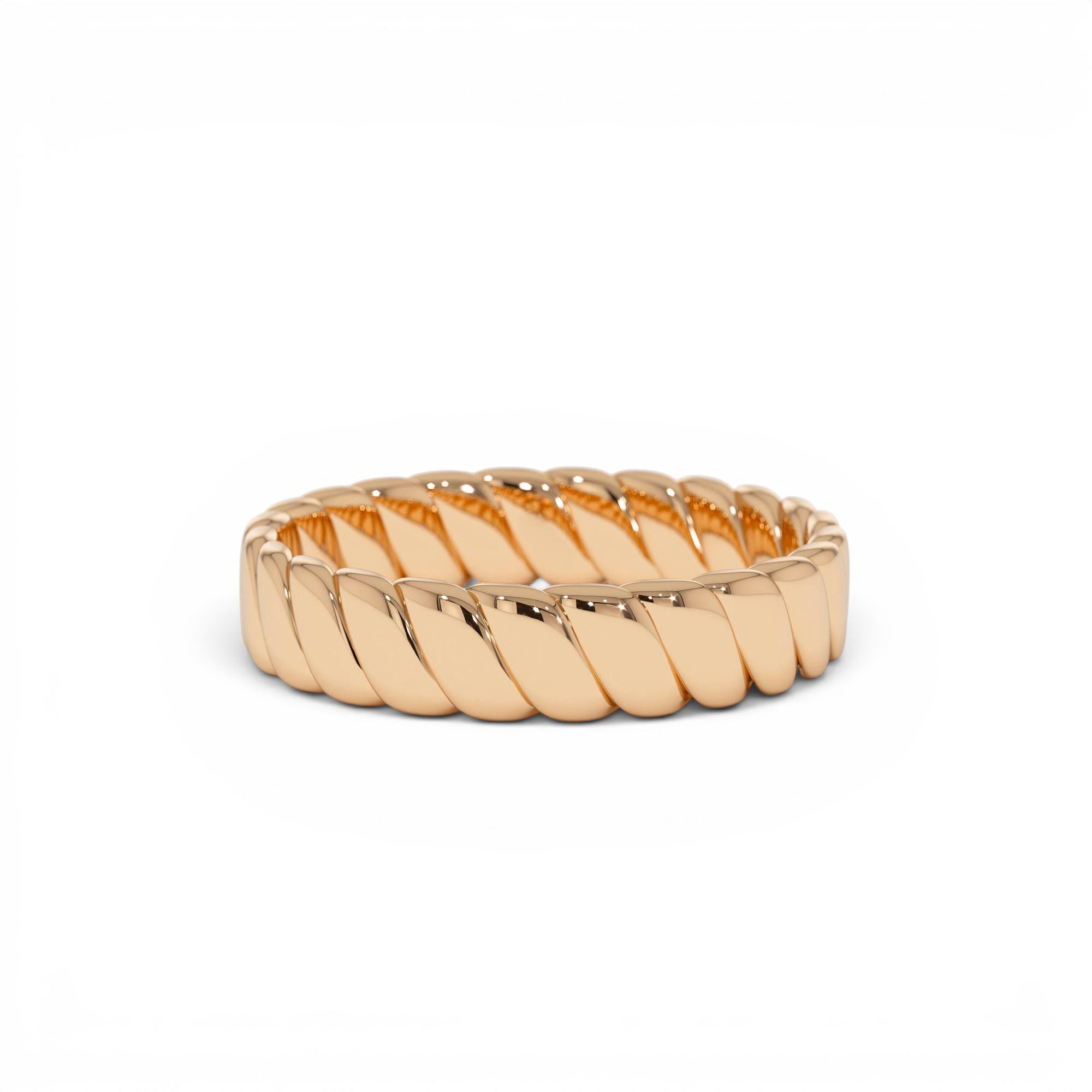 14K Gold Twisted Bold Band Ring - view 2