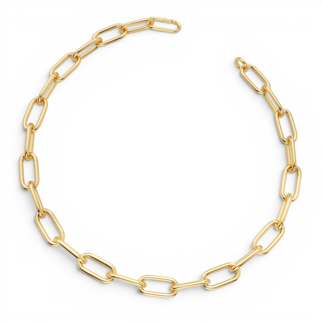 14K Gold 8MM Paperclip Chain Bracelet - view 2
