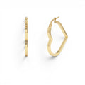 14K Heart Hoop Earrings by Orlina Fine