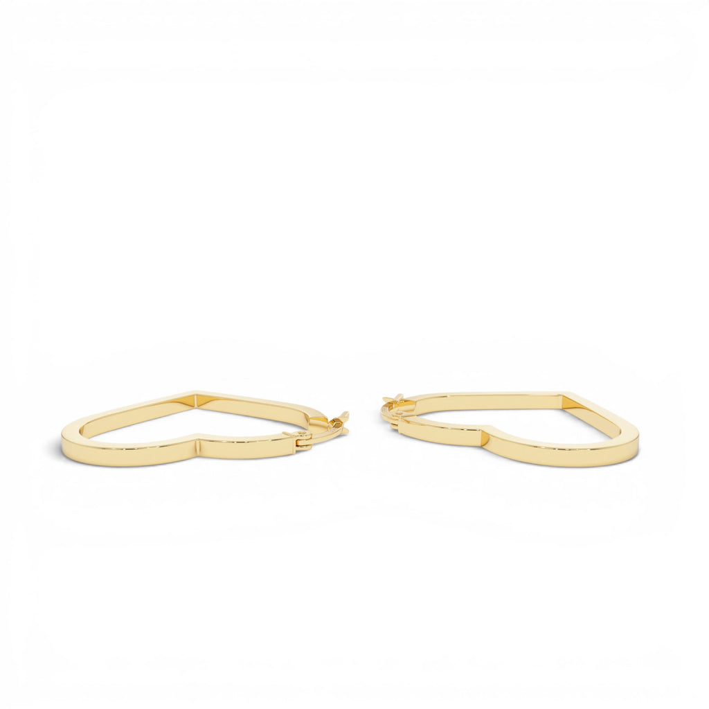 14K Heart Hoop Earrings - view 2