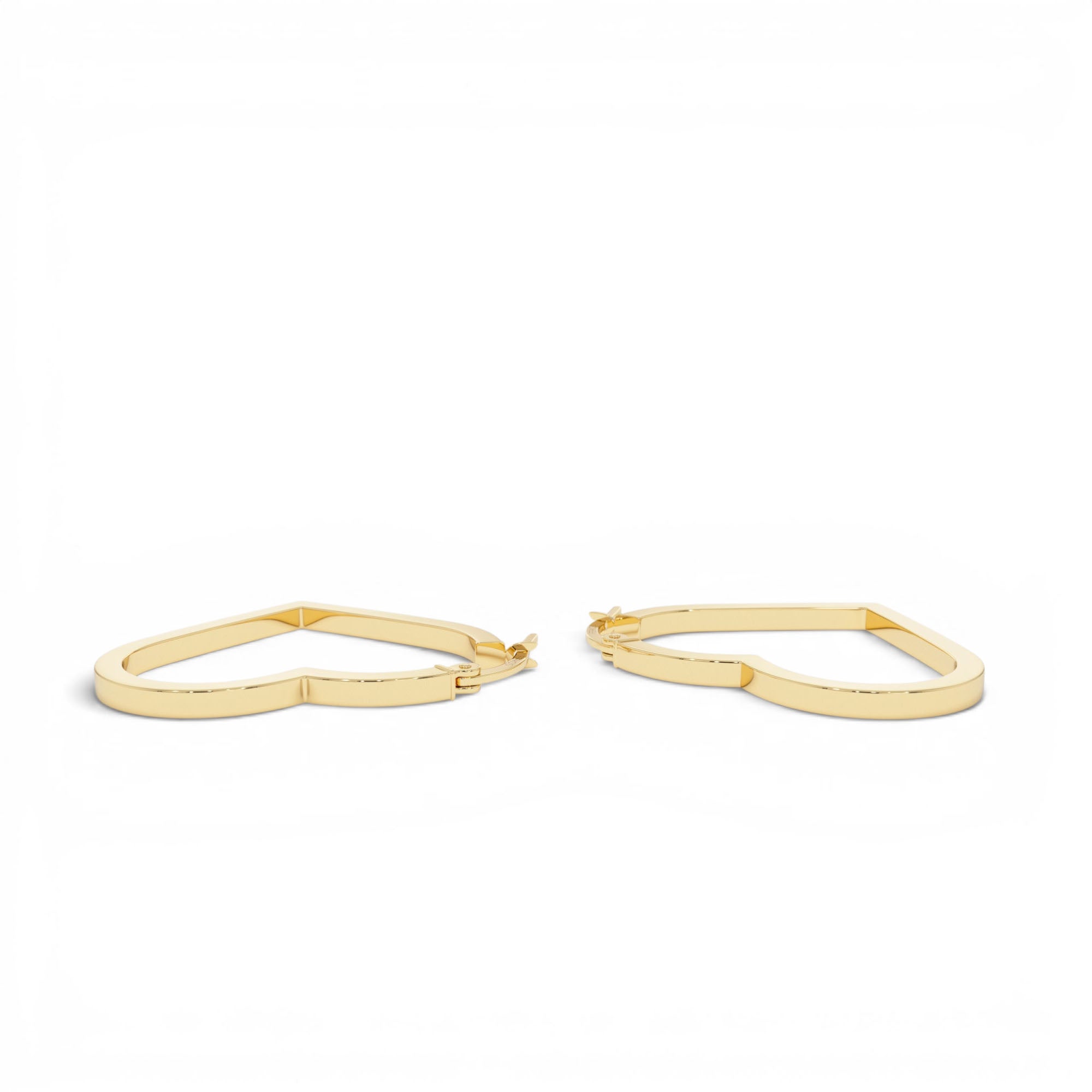 14K Heart Hoop Earrings - view 2
