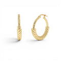 14K Twist Rope Hoop Earrings, Medium Gold Hoops by Orlina Fine