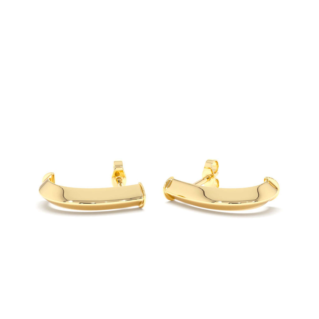 14K Gold Knife Edge Open Hoops - view 3