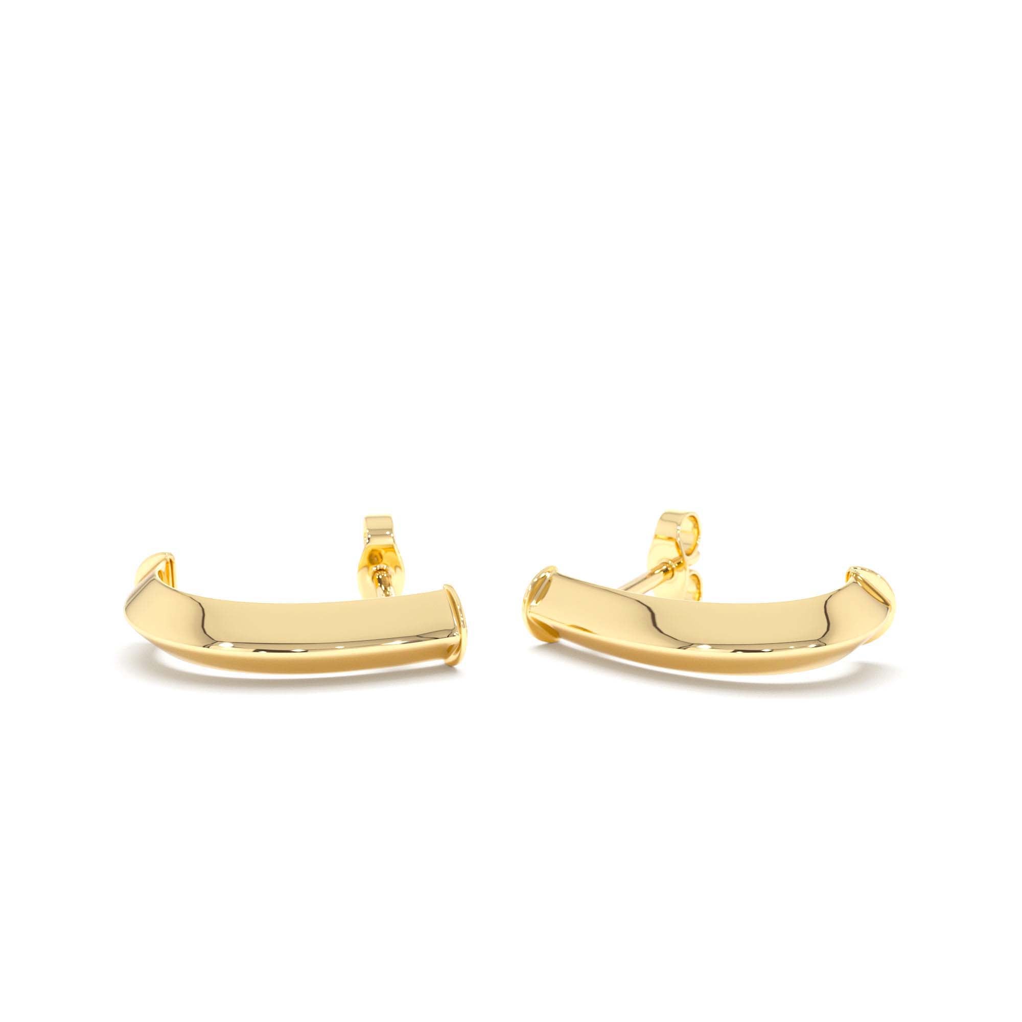 14K Gold Knife Edge Open Hoops - view 3