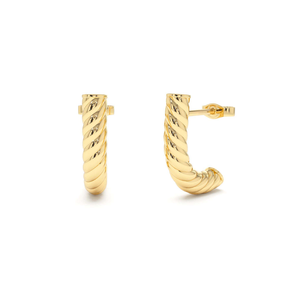 14K Rope Hoop Earrings by Orlina Fine