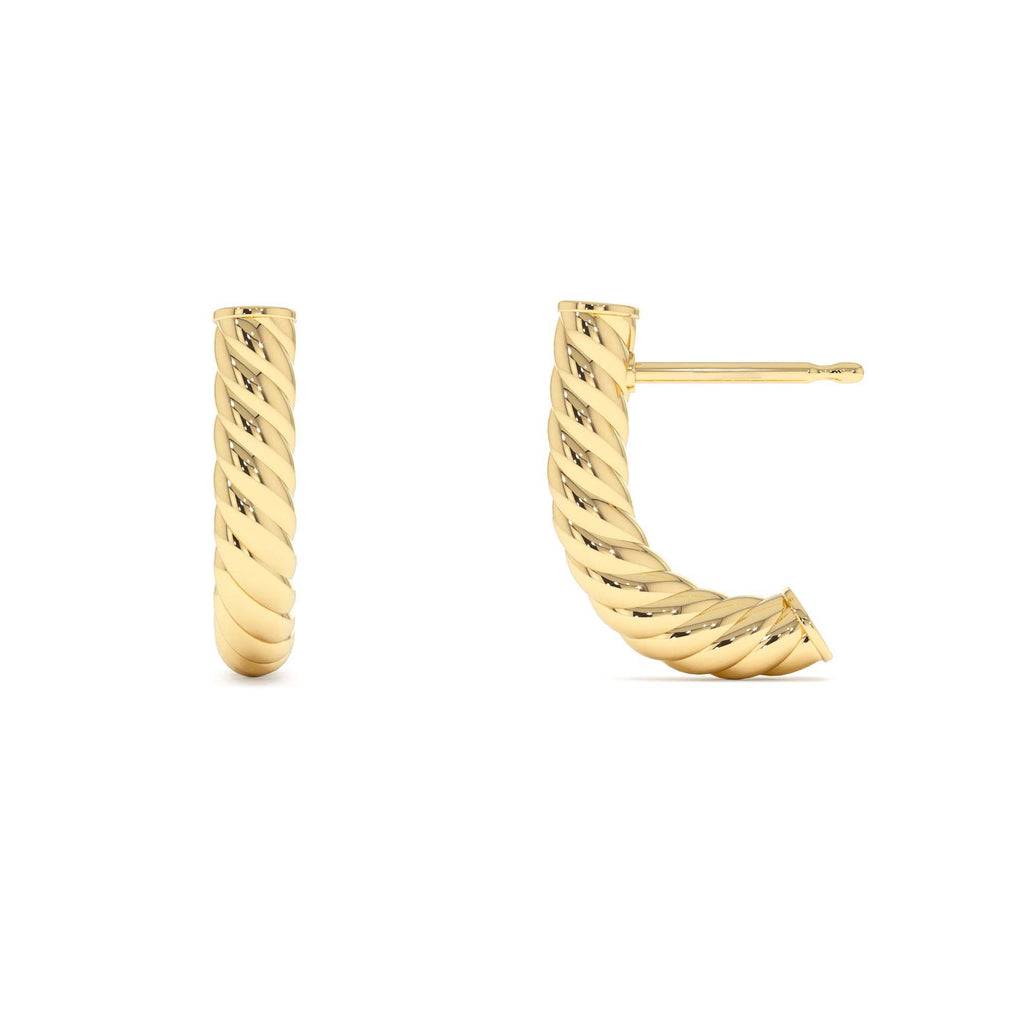 14K Rope Hoop Earrings - view 2