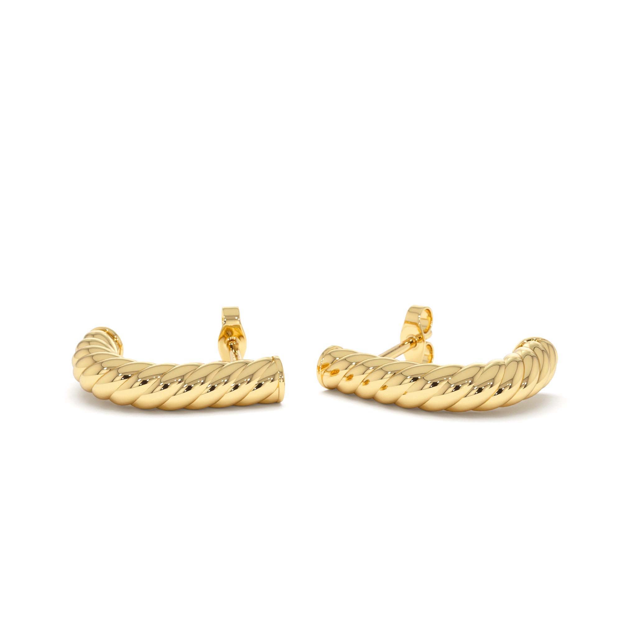 14K Rope Hoop Earrings - view 3
