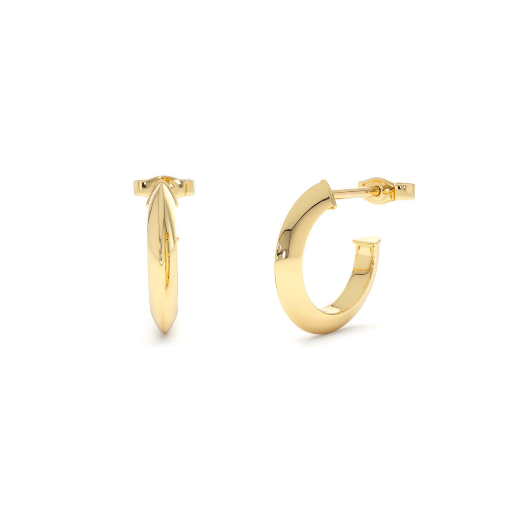 14K Knife Edge Hoop Earrings by Orlina Fine