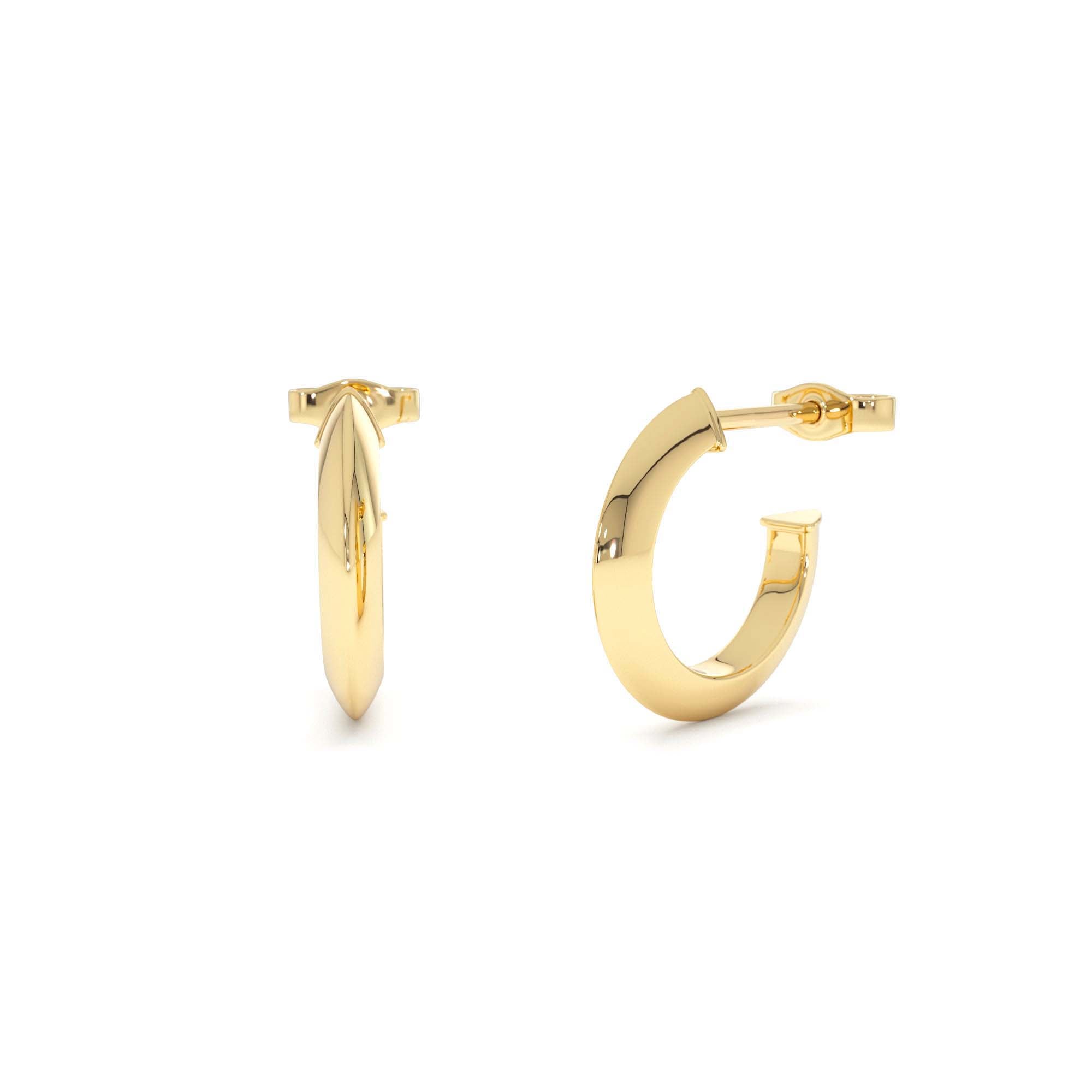 14K Knife Edge Hoop Earrings by Orlina Fine
