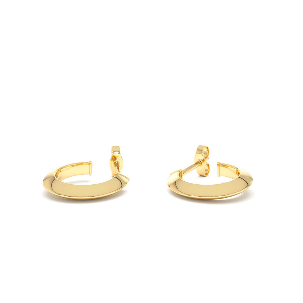14K Knife Edge Hoop Earrings - view 2
