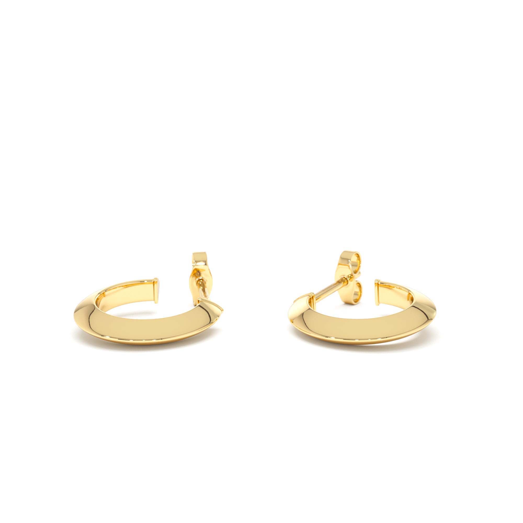 14K Knife Edge Hoop Earrings - view 2