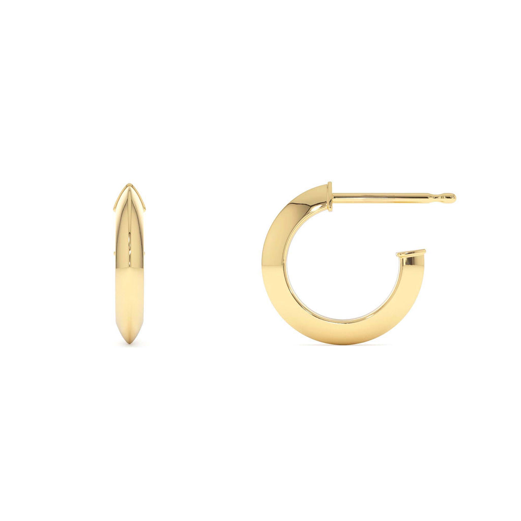14K Knife Edge Hoop Earrings - view 3