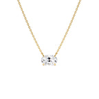 1.00 CTW 14K Prong Setting Oval Shape Lab Grown Diamond Solitaire Necklace by Orlina Fine