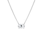 1.00 CTW 14K Prong Setting Oval Shape Lab Grown Diamond Solitaire Necklace - view 2