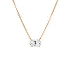 1.00 CTW 14K Prong Setting Oval Shape Lab Grown Diamond Solitaire Necklace - view 3