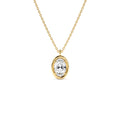 1.00 Ctw 14k Bezel Setting Oval Shaped Lab Grown Diamond Charm Necklace by Orlina Fine
