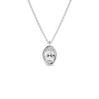 1.00 CTW 14K Bezel Setting Oval Shaped Lab Grown Diamond Charm Necklace - view 2