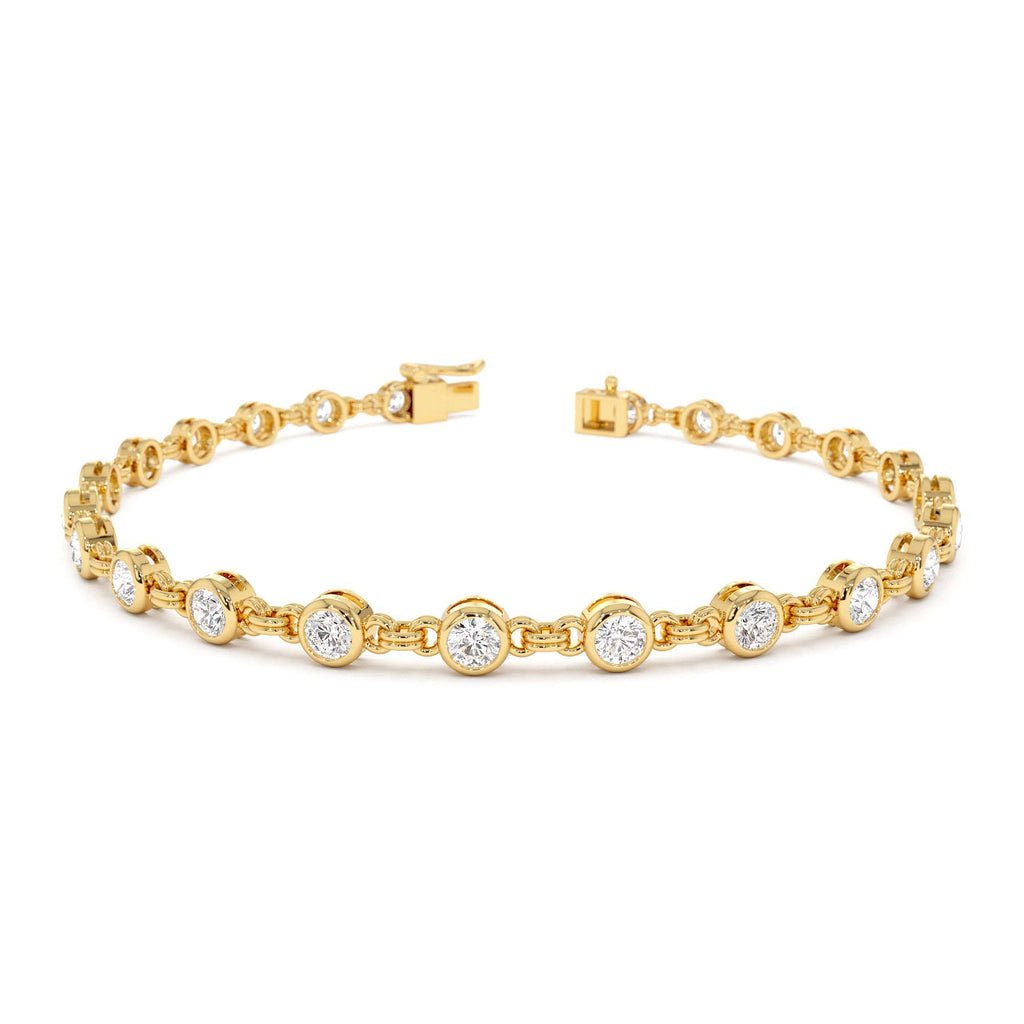2.00 CTW 14K Bezel Setting Lab Grown Diamond Tennis Bracelet by Orlina Fine