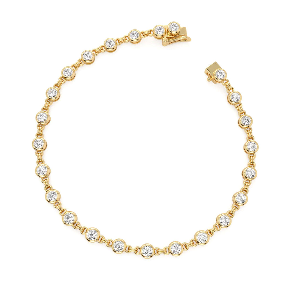 2.00 CTW 14K Bezel Setting Lab Grown Diamond Tennis Bracelet - view 4