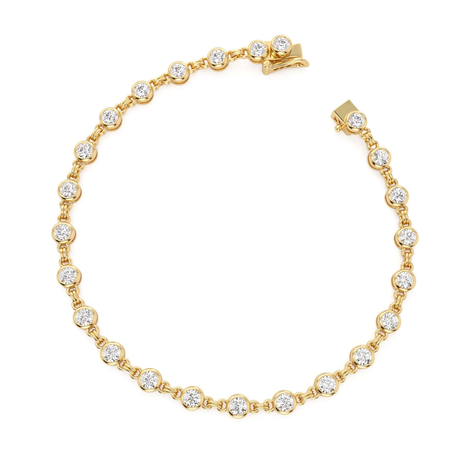 2.00 CTW 14K Bezel Setting Lab Grown Diamond Tennis Bracelet - view 4