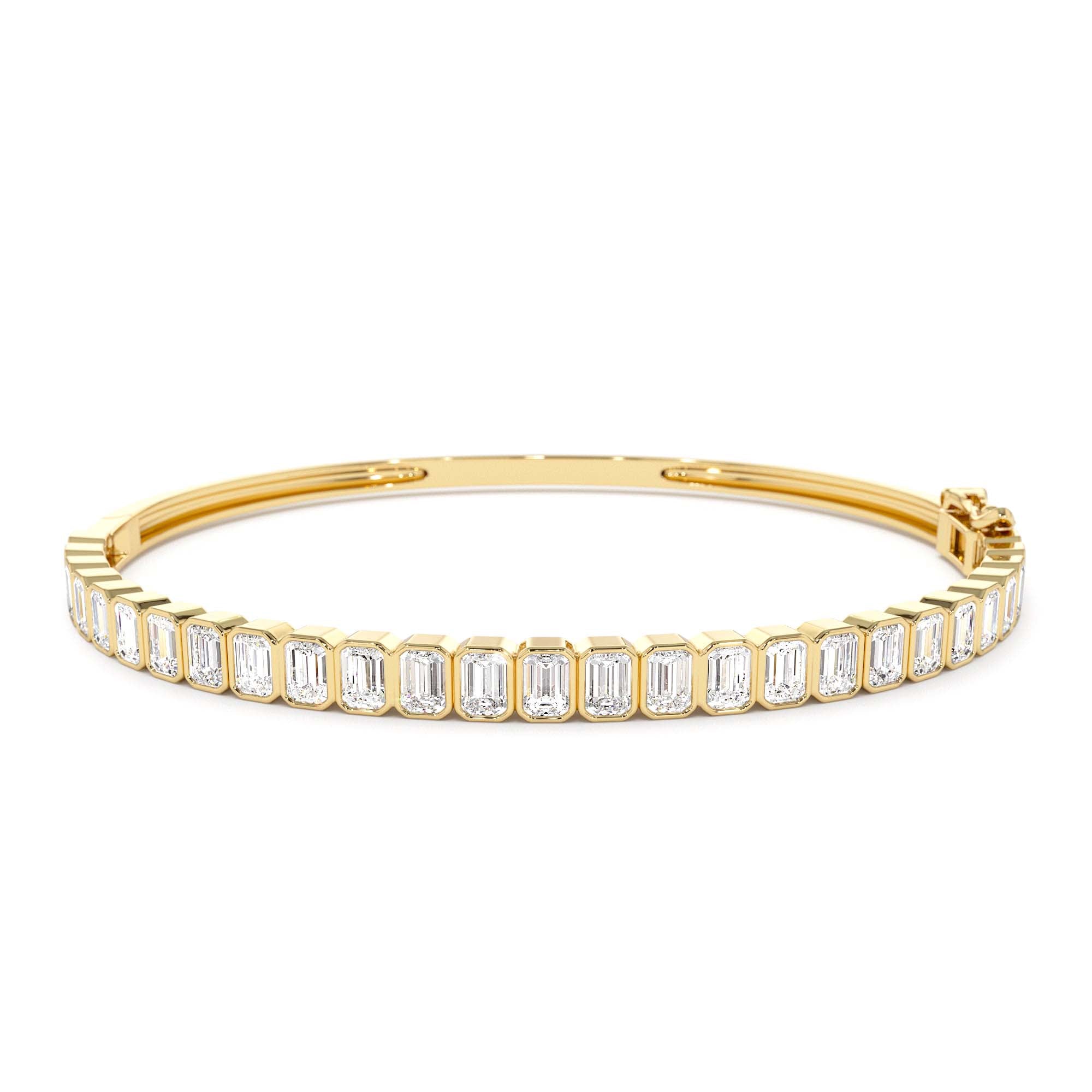 3.5 CTW 14K Emerald Cut Lab Grown Diamond Bangle by Orlina Fine