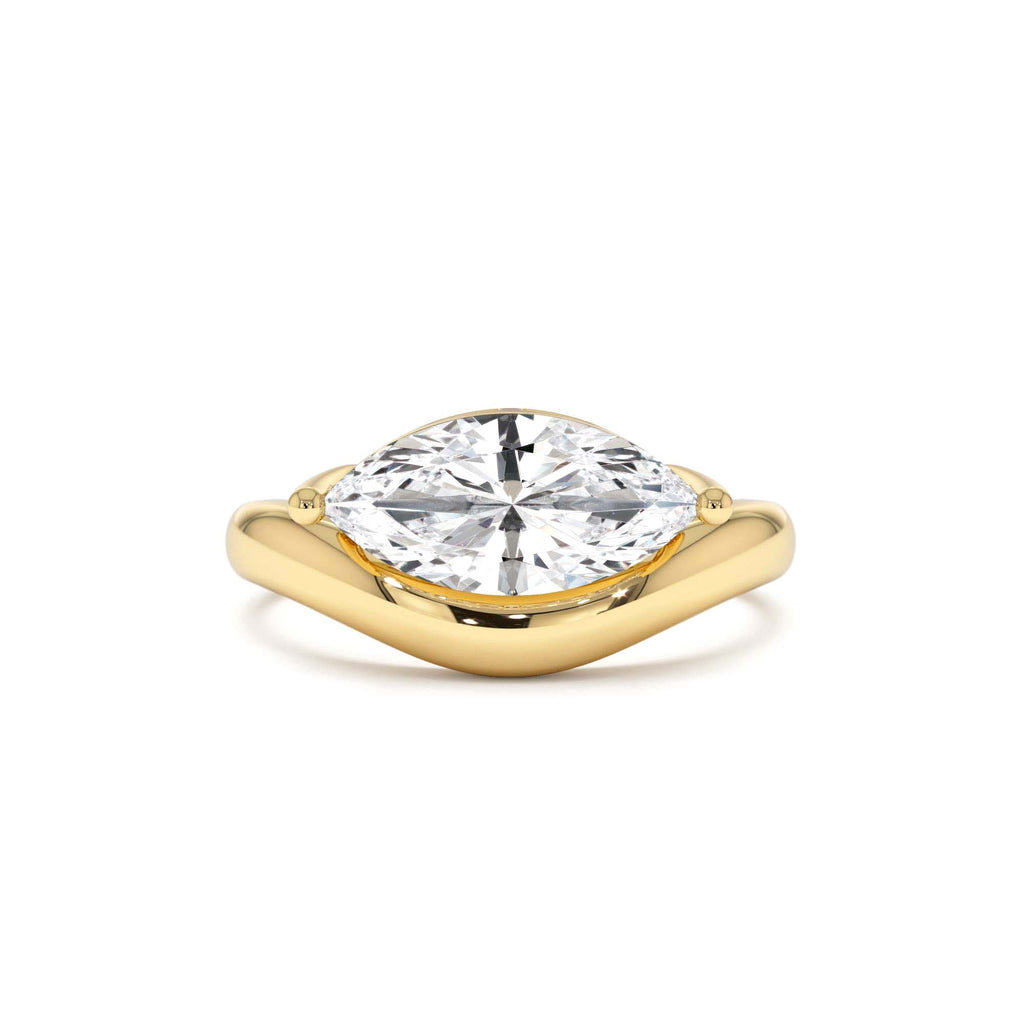 1.50 Ctw 14k Marquise Shaped Contemporary Design Lab Grown Diamond Ring by Orlina Fine