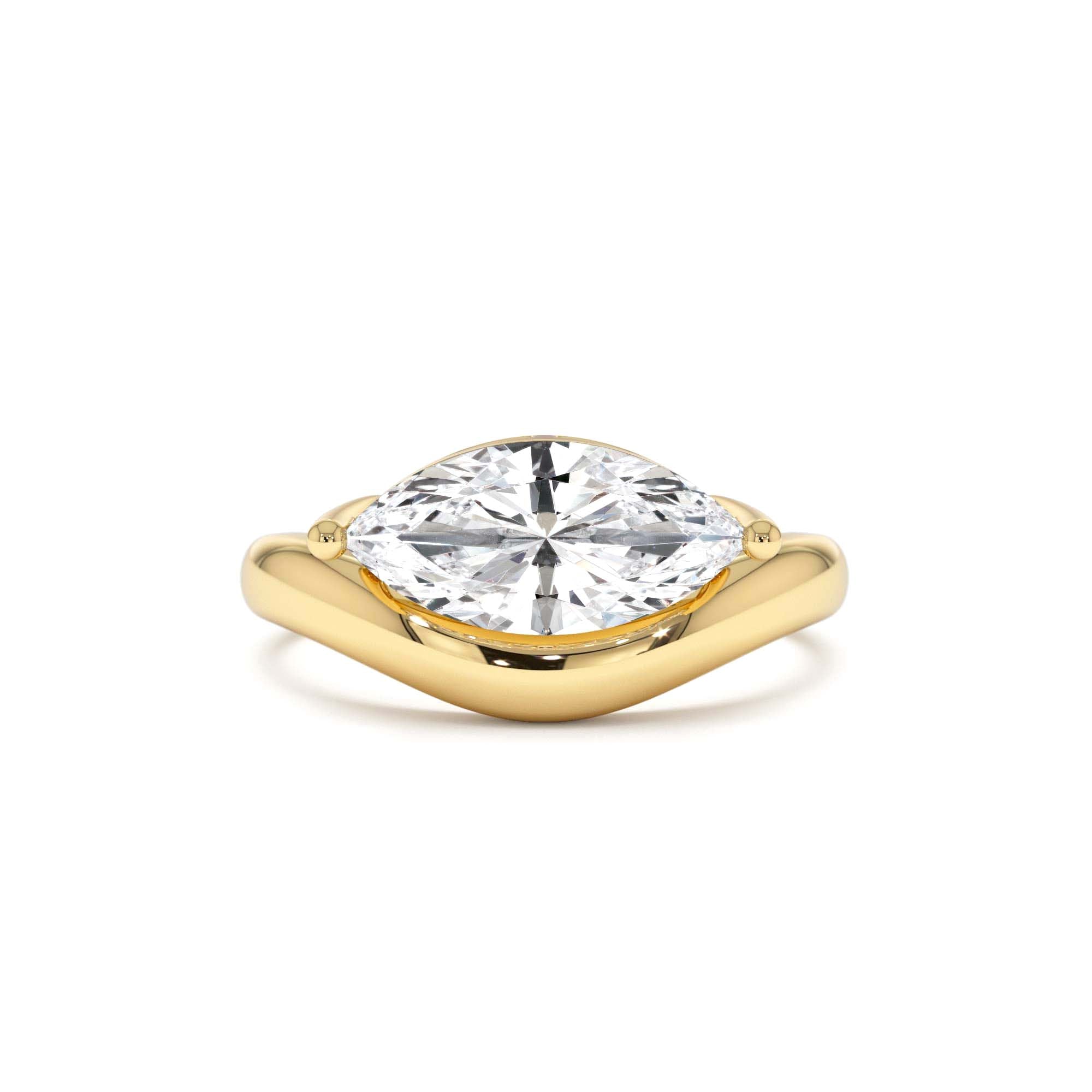 1.50 CTW 14K Marquise Shaped Contemporary Design Lab Grown Diamond Ring by Orlina Fine