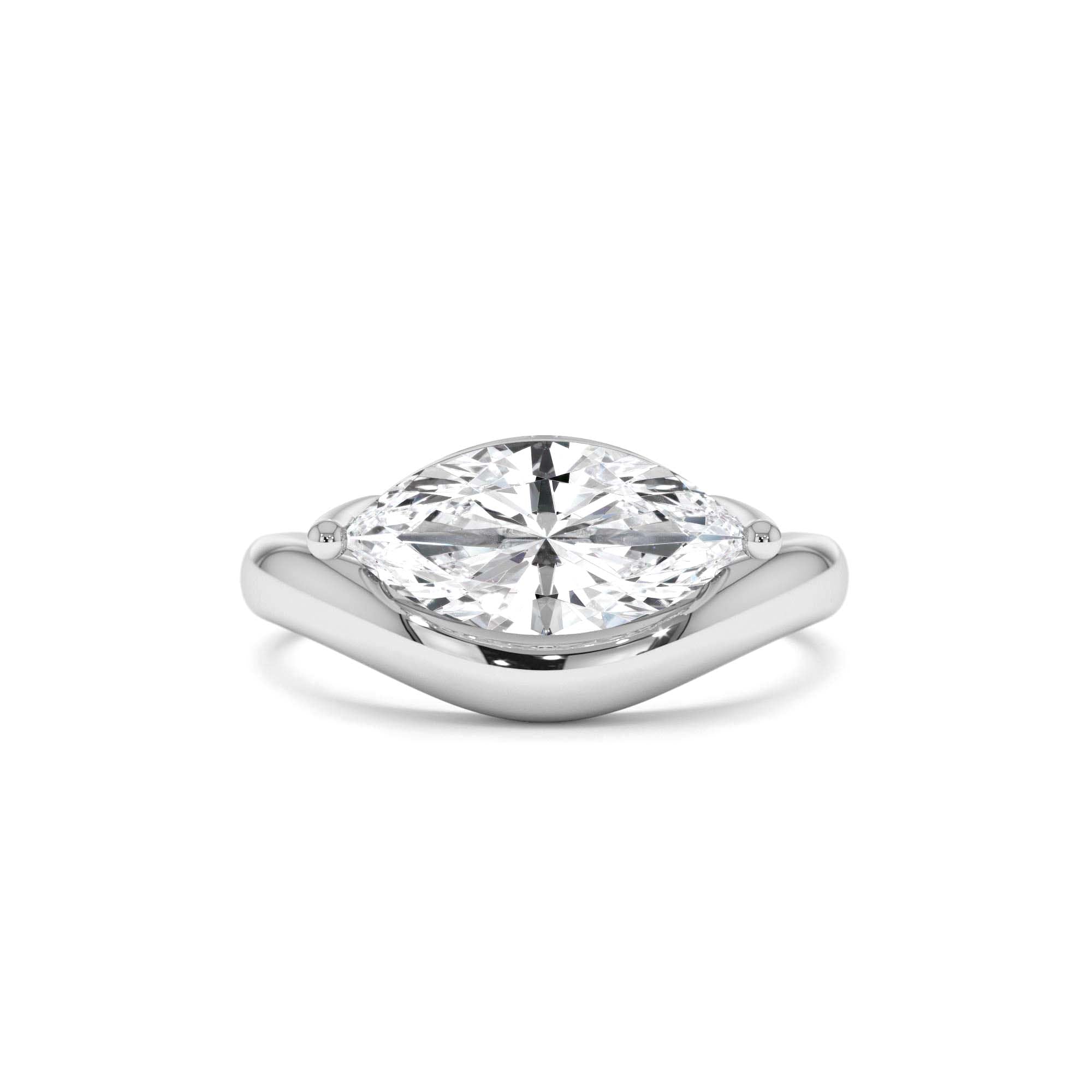 1.50 CTW 14K Marquise Shaped Contemporary Design Lab Grown Diamond Ring - view 3