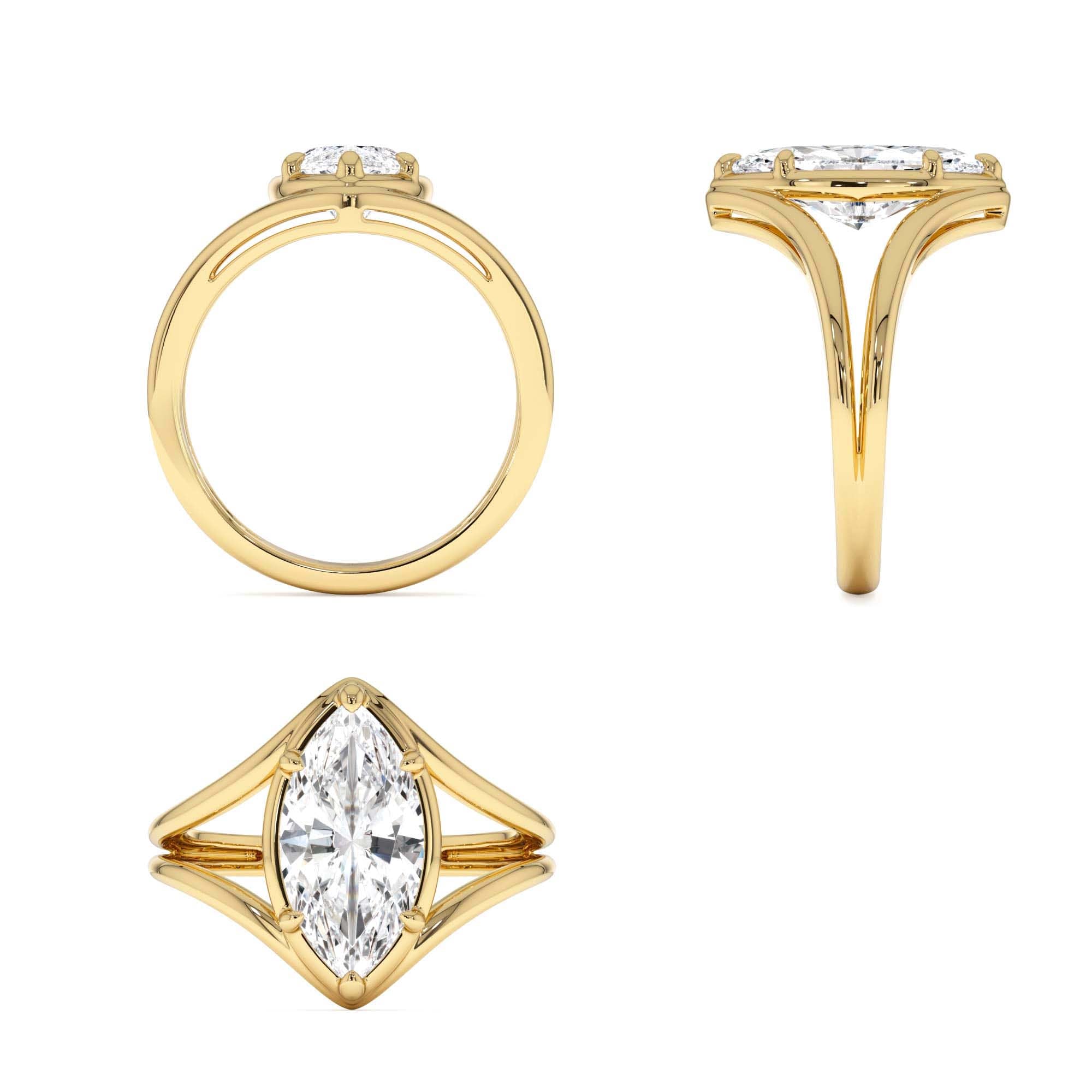 2.00 CTW 14K Marquise Shaped Lab Grown Diamond Split Shank Engagement Ring - view 5