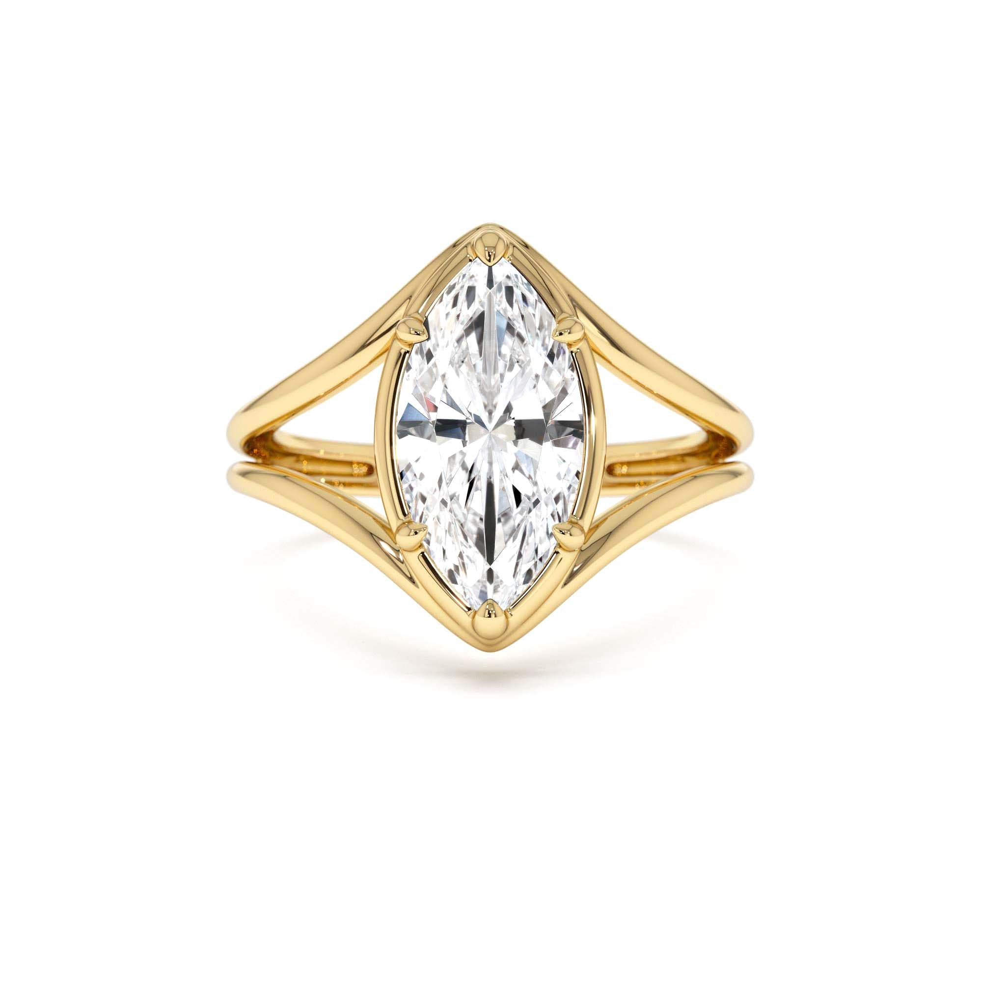 2.00 CTW 14K Marquise Shaped Lab Grown Diamond Split Shank Engagement Ring by Orlina Fine