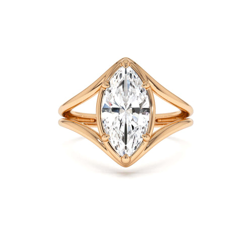 2.00 Ctw 14k Marquise Shaped Lab Grown Diamond Split Shank Engagement Ring - view 2