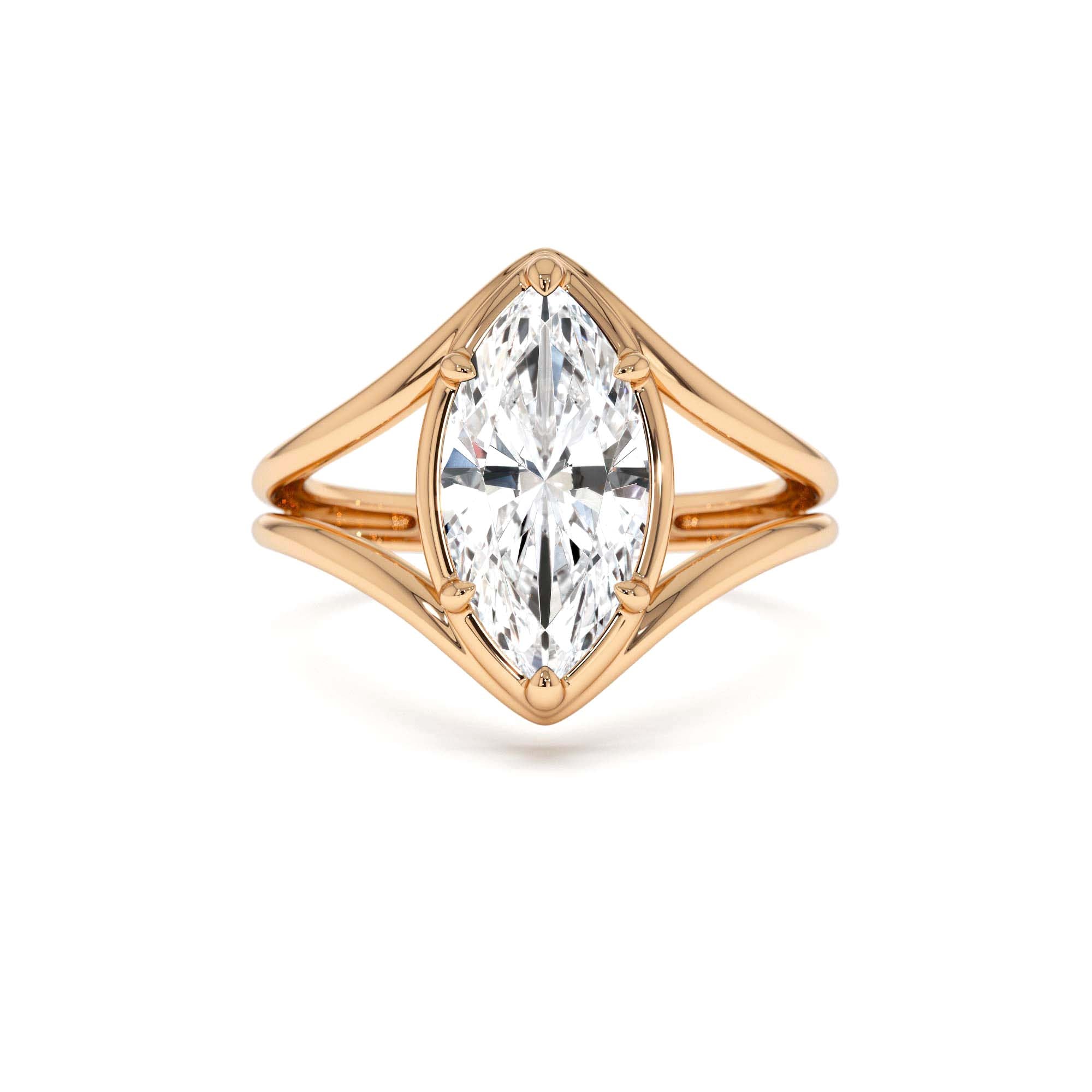 2.00 CTW 14K Marquise Shaped Lab Grown Diamond Split Shank Engagement Ring - view 2