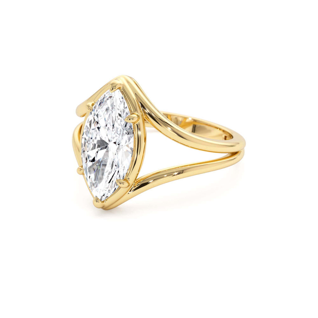 2.00 Ctw 14k Marquise Shaped Lab Grown Diamond Split Shank Engagement Ring - view 4