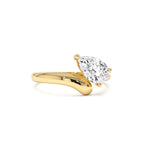 1.00 CTW 14K Pear Shaped Lab Grown Diamond Ring with Contemporary Twist Band by Orlina Fine