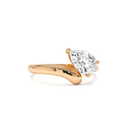 1.00 CTW 14K Pear Shaped Lab Grown Diamond Ring with Contemporary Twist Band - view 2