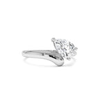 1.00 CTW 14K Pear Shaped Lab Grown Diamond Ring with Contemporary Twist Band - view 3