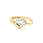 1.00 CTW 14K Pear Shaped Lab Grown Diamond Ring with Contemporary Twist Band - view 4