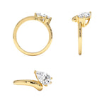 1.00 CTW 14K Pear Shaped Lab Grown Diamond Ring with Contemporary Twist Band - view 5