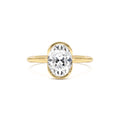 1.5 Ctw 14k Oval Shaped Lab Grown Diamond Half Bezel Engagement Ring by Orlina Fine