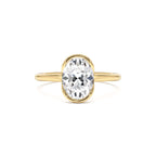 1.5 CTW 14K Oval Shaped Lab Grown Diamond Half Bezel Engagement Ring by Orlina Fine