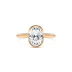 1.5 CTW 14K Oval Shaped Lab Grown Diamond Half Bezel Engagement Ring - view 2
