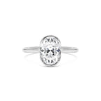 1.5 CTW 14K Oval Shaped Lab Grown Diamond Half Bezel Engagement Ring - view 3