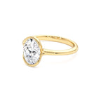 1.5 CTW 14K Oval Shaped Lab Grown Diamond Half Bezel Engagement Ring - view 4