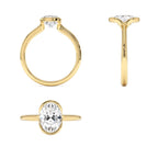 1.5 CTW 14K Oval Shaped Lab Grown Diamond Half Bezel Engagement Ring - view 5
