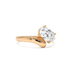 1.00 CTW 14K Oval Shaped Lab Grown Diamond Ring with Contemporary Twist Band - view 2