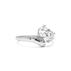 1.00 CTW 14K Oval Shaped Lab Grown Diamond Ring with Contemporary Twist Band - view 3